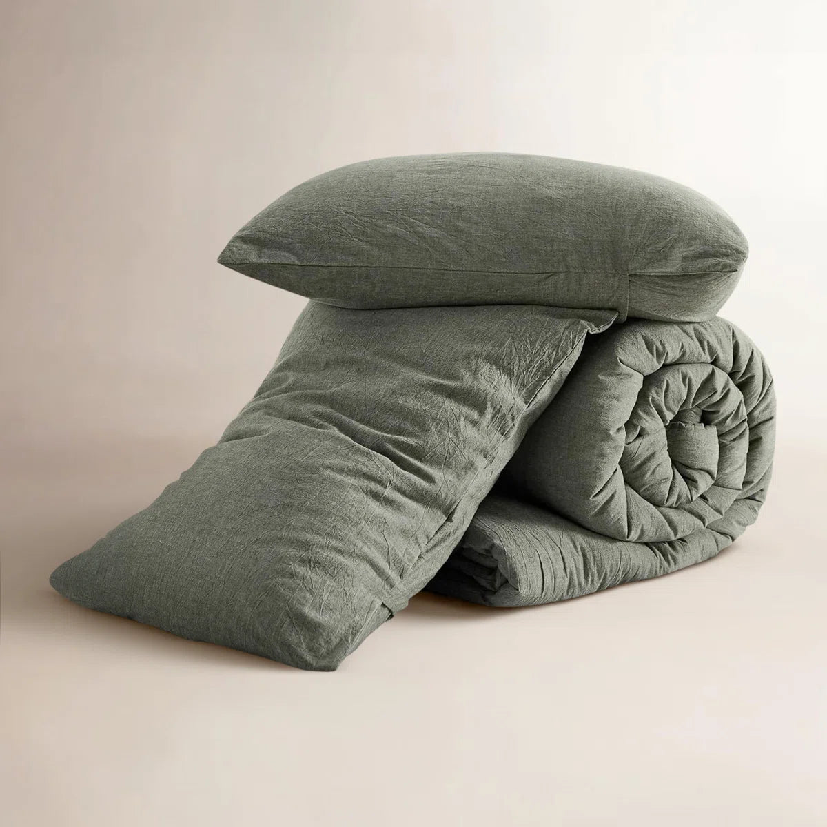 washed Comforter Set with 100% Cotton Outer Covert