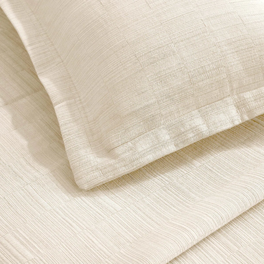 Zenith Cotton Medium Weight Textured Modern Geometric Matelasse Bedspread And Sham Set By