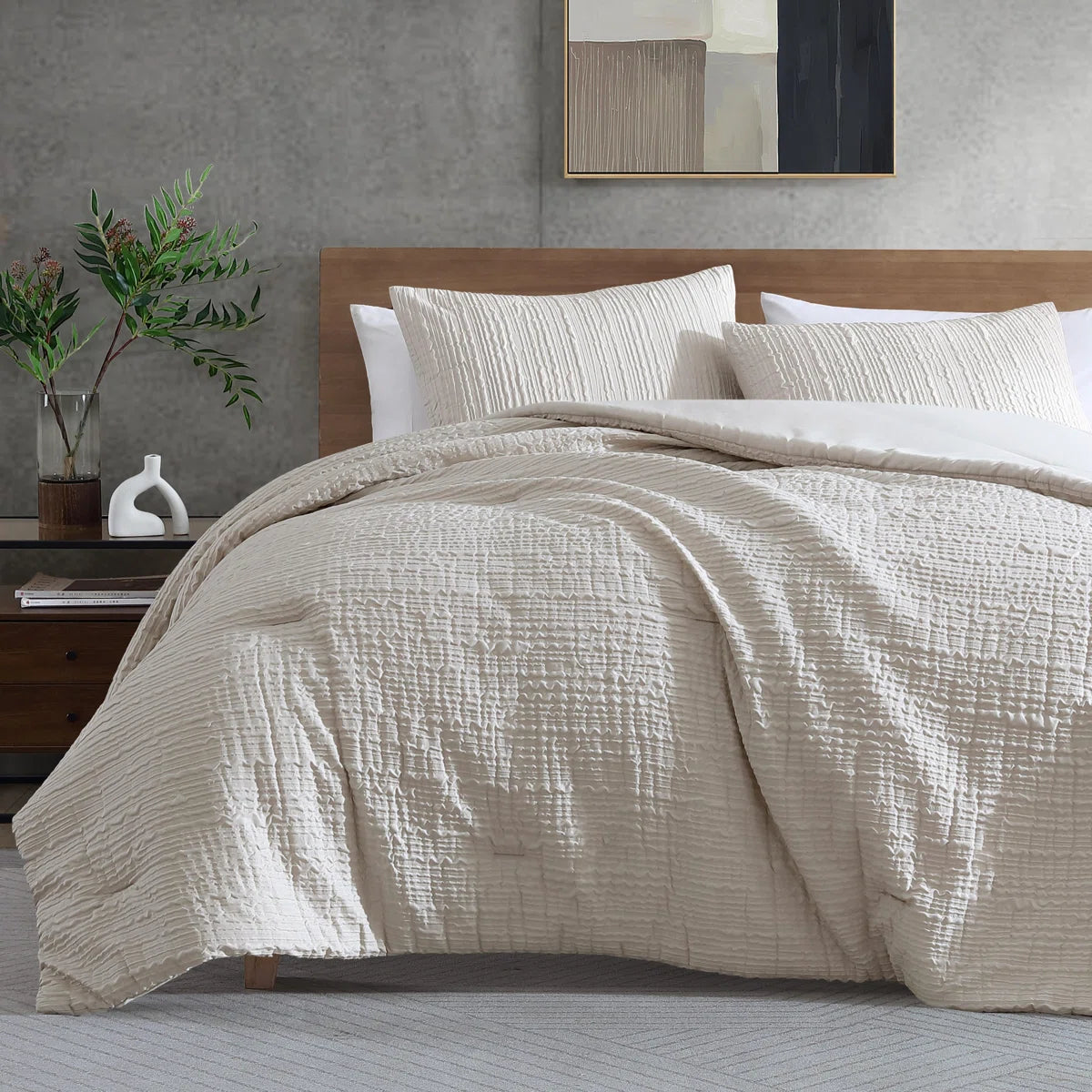 Serenity Wavy Polyester All Seasons Comforter Set