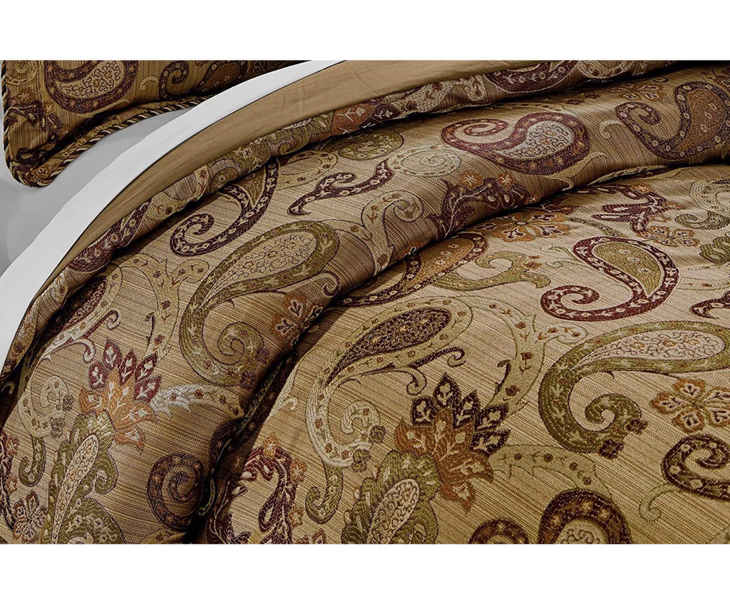 Adelle 7 Piece Paisley Jacquard comforter Set