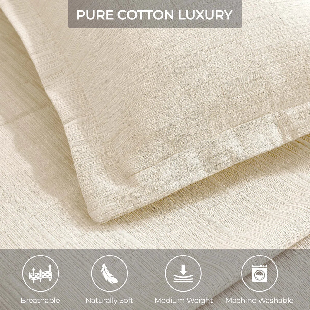 Zenith Cotton Medium Weight Textured Modern Geometric Matelasse Bedspread And Sham Set By