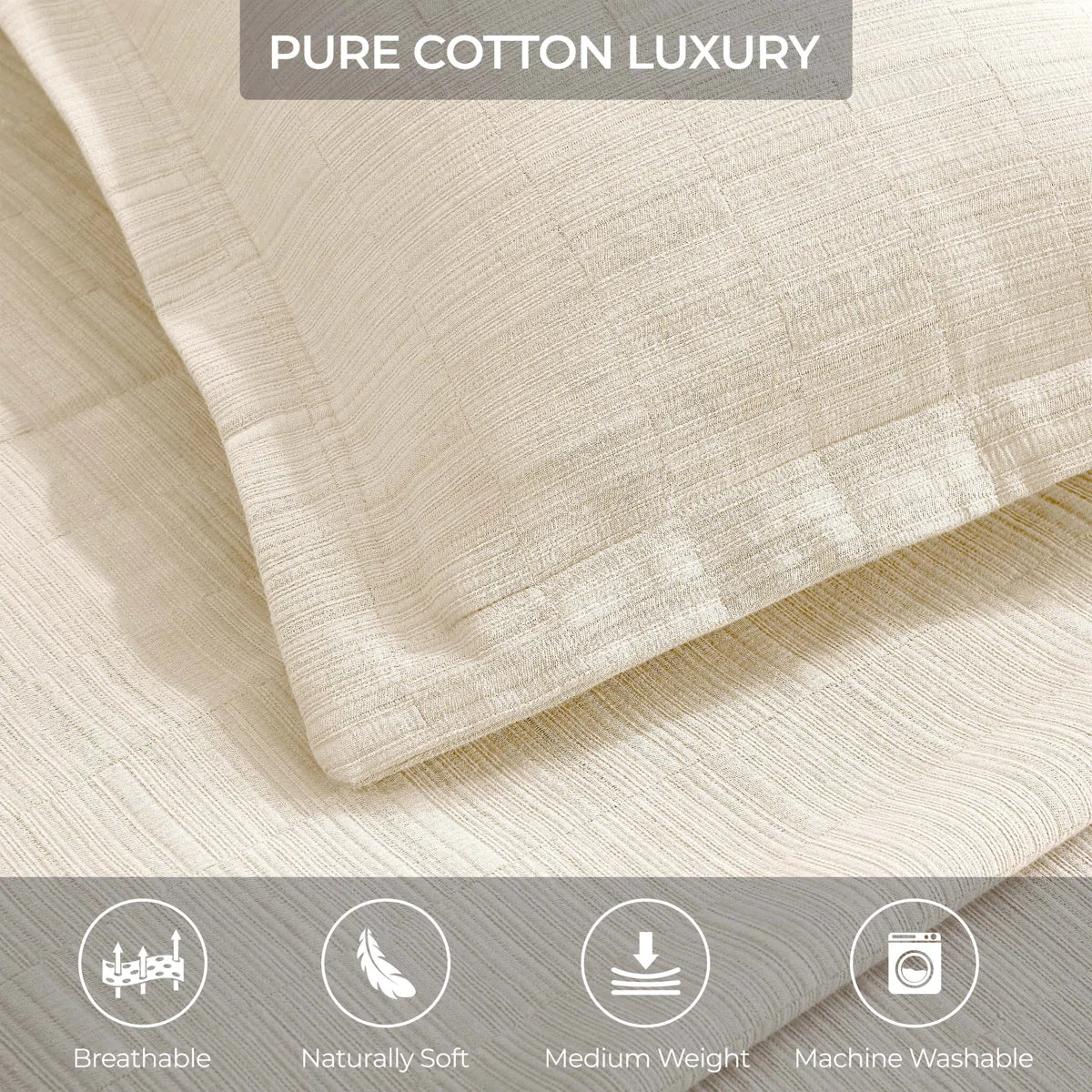 Zenith Cotton Medium Weight Textured Modern Geometric Matelasse Bedspread And Sham Set By