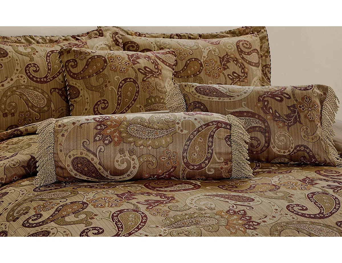 Adelle 7 Piece Paisley Jacquard comforter Set