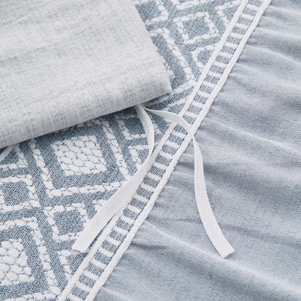 Geometric Lace Duvet Cover Set - 3-Piece Microfiber Bedding