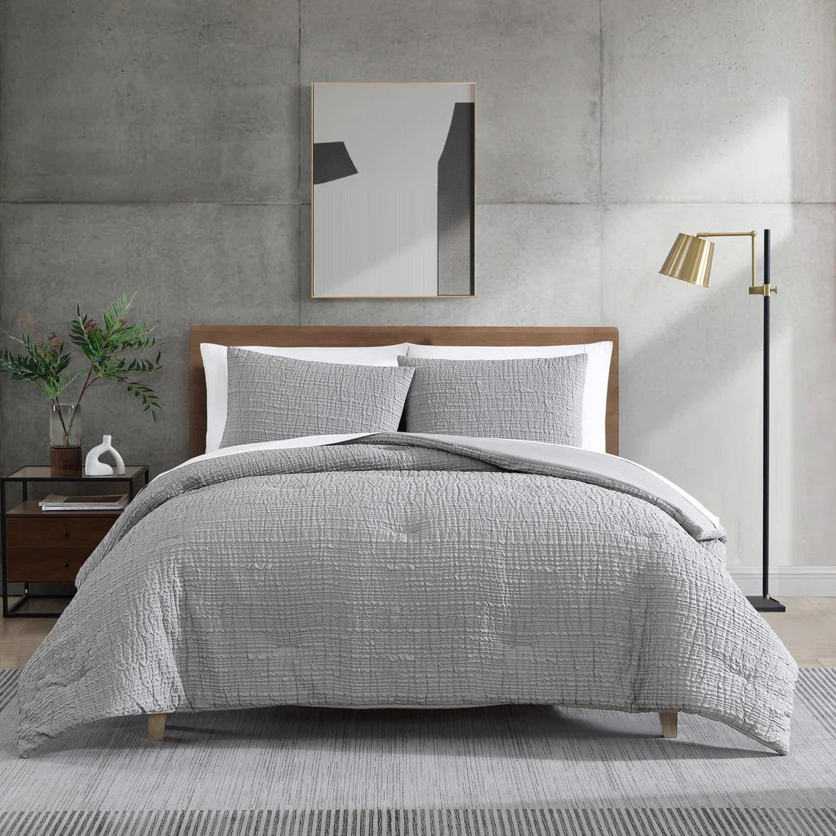 Serenity Wavy Polyester All Seasons Comforter Set